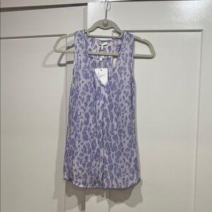 Joie Lavender Leopard-Print Sleeveless Blouse NWT